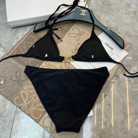 Celine Triomphe Swimsuit in Matte Jersey Black Celine Triomphe Swimsuit in Matte Jersey Black