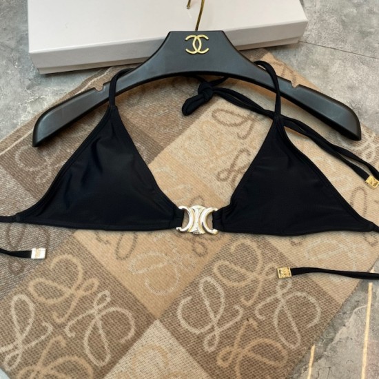 Celine Triomphe Swimsuit in Matte Jersey Black Celine Triomphe Swimsuit in Matte Jersey Black