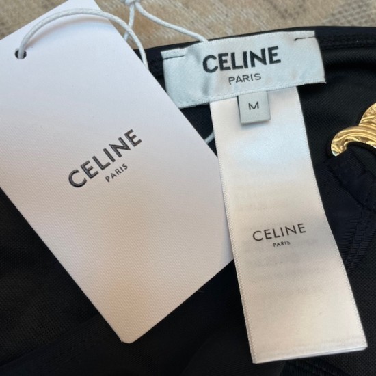 Celine Triomphe Swimsuit in Matte Jersey Black Celine Triomphe Swimsuit in Matte Jersey Black