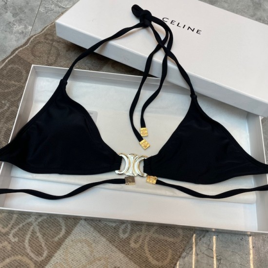 Celine Triomphe Swimsuit in Matte Jersey Black Celine Triomphe Swimsuit in Matte Jersey Black