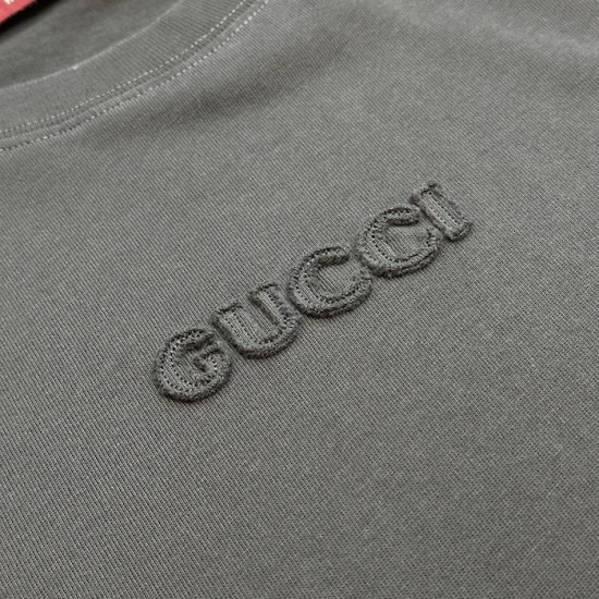 Gucci Embroidered cotton jersey T-shirt Dark Grey Gucci Embroidered cotton jersey T-shirt Dark Grey