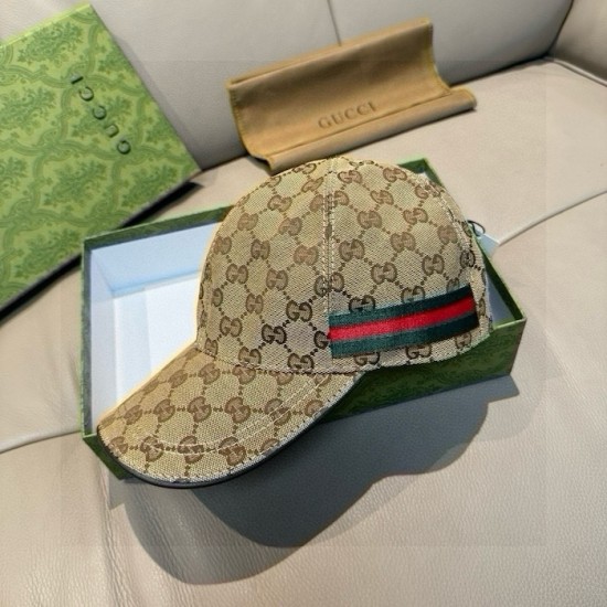 Gucci Original GG canvas baseball hat with Web Beige Gucci Original GG canvas baseball hat with Web Beige