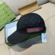 Gucci Original GG canvas baseball hat with Web Black Gucci Original GG canvas baseball hat with Web Black