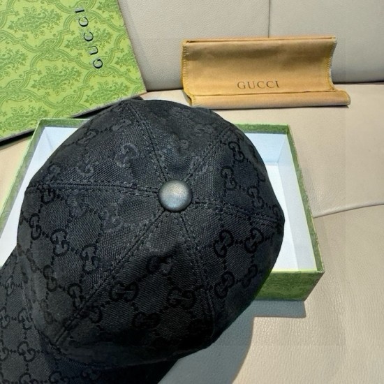 Gucci Original GG canvas baseball hat with Web Black Gucci Original GG canvas baseball hat with Web Black