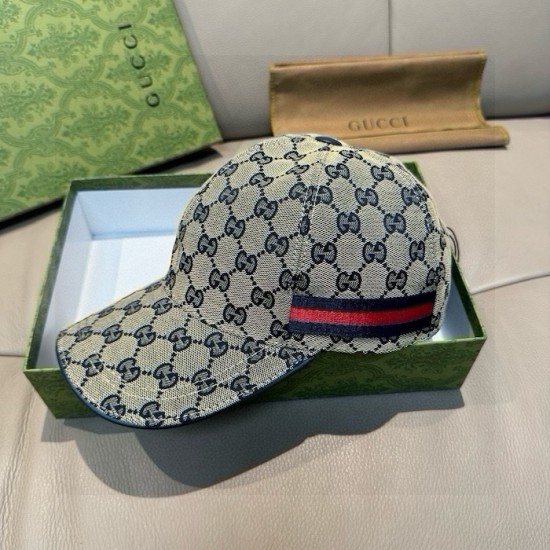 Gucci Original GG canvas baseball hat with Web Blue Gucci Original GG canvas baseball hat with Web Blue