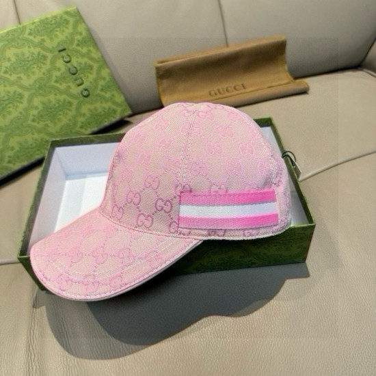 Gucci Original GG canvas baseball hat with Web Pink Gucci Original GG canvas baseball hat with Web Pink
