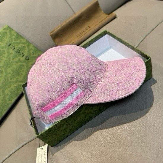 Gucci Original GG canvas baseball hat with Web Pink Gucci Original GG canvas baseball hat with Web Pink