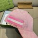 Gucci Original GG canvas baseball hat with Web Pink Gucci Original GG canvas baseball hat with Web Pink