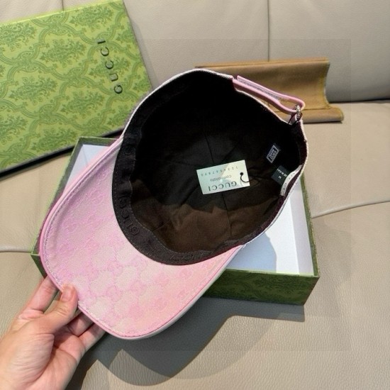 Gucci Original GG canvas baseball hat with Web Pink Gucci Original GG canvas baseball hat with Web Pink