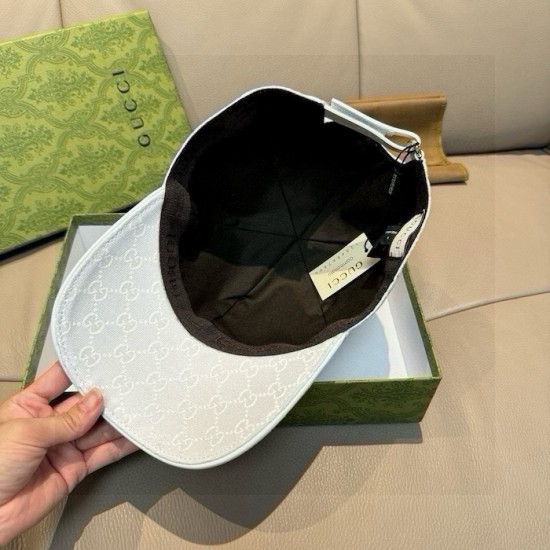 Gucci Original GG canvas baseball hat with Web White Gucci Original GG canvas baseball hat with Web White