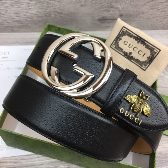 Gucci GG belt with Interlocking G buckle with Bee Gucci GG belt with Interlocking G buckle with Bee