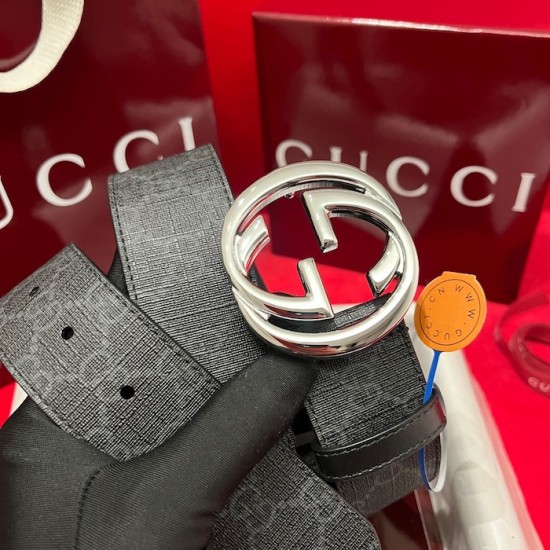 Gucci GG belt with Interlocking G buckle Black Gucci GG belt with Interlocking G buckle Black
