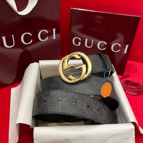 Gucci GG belt with Interlocking G buckle Black Gucci GG belt with Interlocking G buckle Black