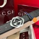 Gucci GG Interlocking Square Buckle Guccissima Leather Belt Black Gucci GG Interlocking Square Buckle Guccissima Leather Belt Black