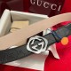 Gucci GG Interlocking Square Buckle Guccissima Leather Belt Black Gucci GG Interlocking Square Buckle Guccissima Leather Belt Black