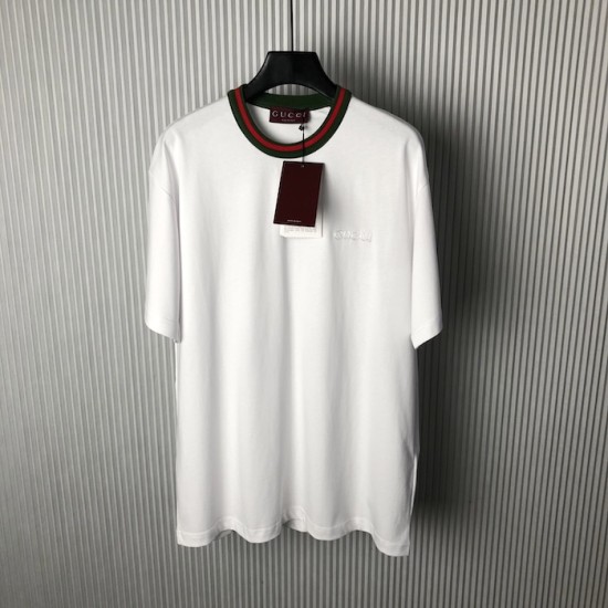 Gucci Jersey T-shirt with Web White Gucci Jersey T-shirt with Web White