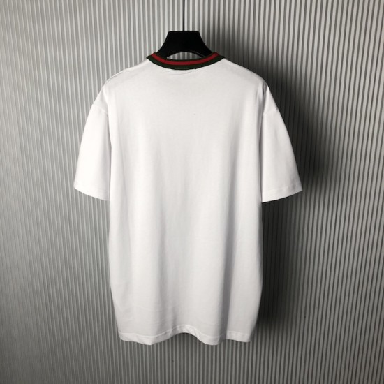 Gucci Jersey T-shirt with Web White Gucci Jersey T-shirt with Web White