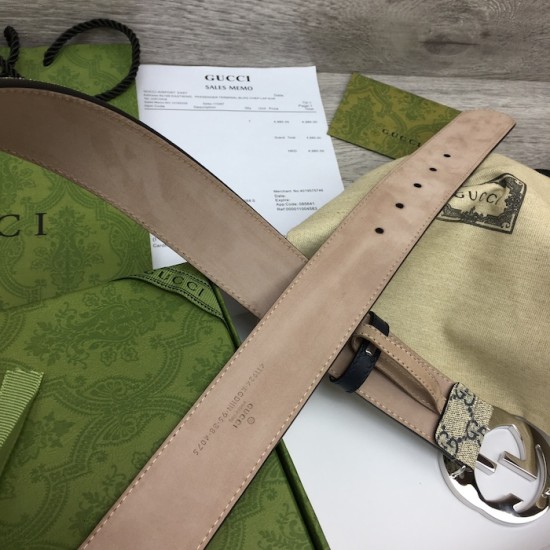Gucci GG Supreme belt with G buckle Blue Gucci GG Supreme belt with G buckle Blue