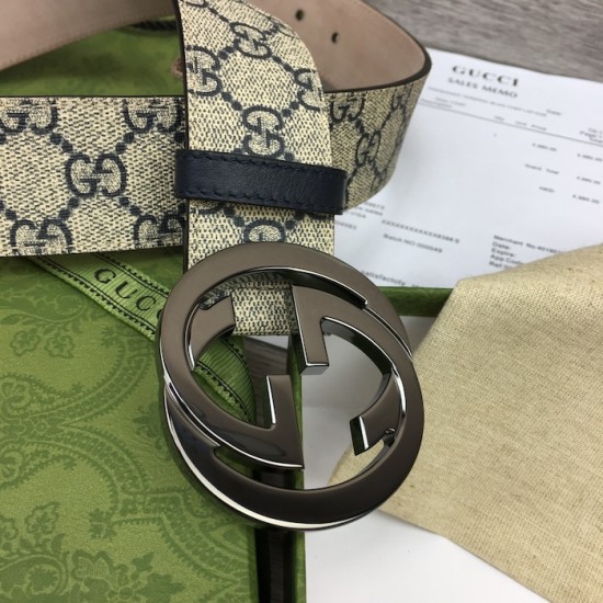 Gucci GG Supreme belt with G buckle Blue Gucci GG Supreme belt with G buckle Blue