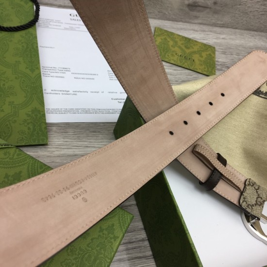 Gucci GG Supreme belt with G buckle Brown Gucci GG Supreme belt with G buckle Brown