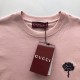 Luxury Replica Gucci Embroidered Cotton T-Shirt Front View Replica Gucci pink cotton jersey T-shirt with red/green embroidery design
