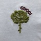 Luxury Replica Gucci Embroidered Cotton T-Shirt Front View Replica Gucci white cotton jersey T-shirt with red/green embroidery design