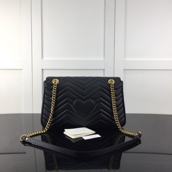 Gucci GG Marmont medium shoulder bag Black 443496 Gucci GG Marmont medium shoulder bag Black 443496