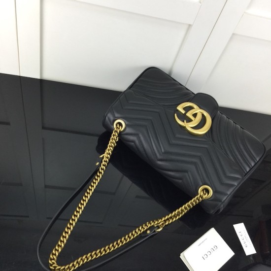 Gucci GG Marmont medium shoulder bag Black 443496 Gucci GG Marmont medium shoulder bag Black 443496