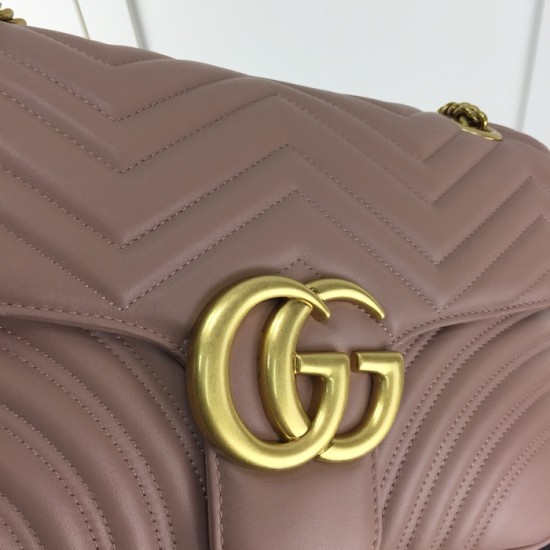 Gucci GG Marmont medium shoulder bag nude 443496 Gucci GG Marmont medium shoulder bag nude 443496
