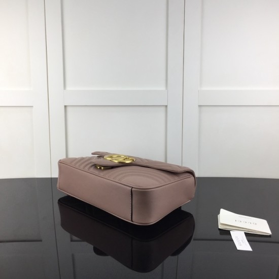 Gucci GG Marmont medium shoulder bag nude 443496 Gucci GG Marmont medium shoulder bag nude 443496