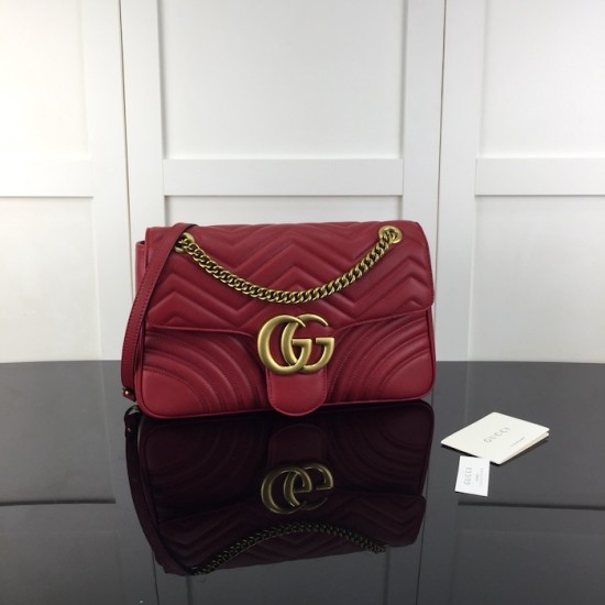 Gucci GG Marmont medium shoulder bag Red 443496 Gucci GG Marmont medium shoulder bag Red 443496