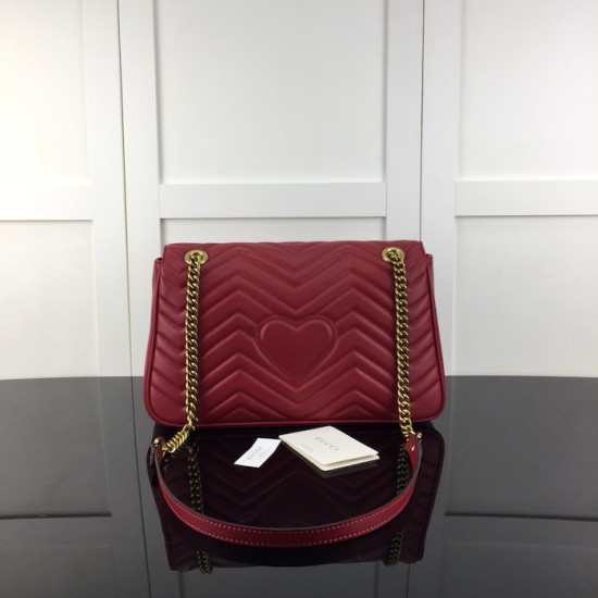 Gucci GG Marmont medium shoulder bag Red 443496 Gucci GG Marmont medium shoulder bag Red 443496