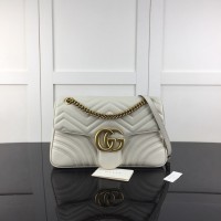 Gucci GG Marmont medium shoulder bag White ‎443496