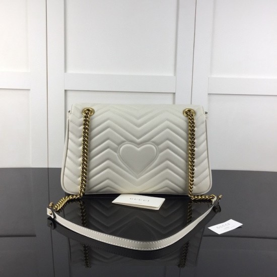 Gucci GG Marmont medium shoulder bag White 443496 Gucci GG Marmont medium shoulder bag White 443496