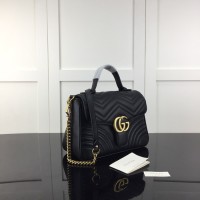 Gucci GG Marmont small top handle bag black ‎498110
