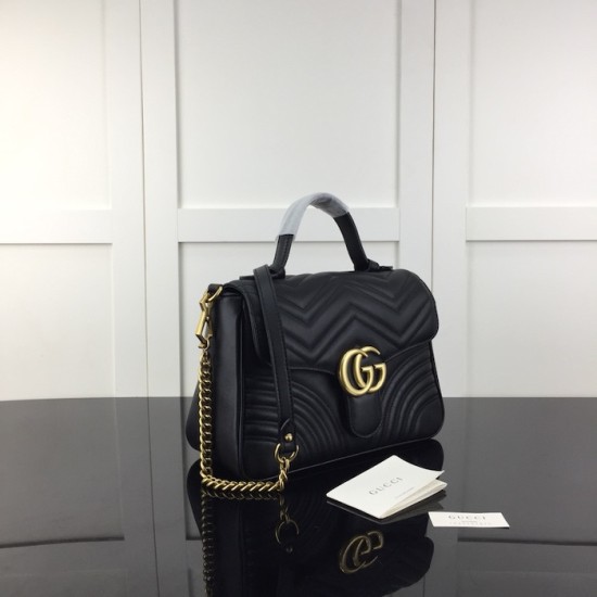 Gucci GG Marmont small top handle bag black 498110 Gucci GG Marmont small top handle bag black 498110