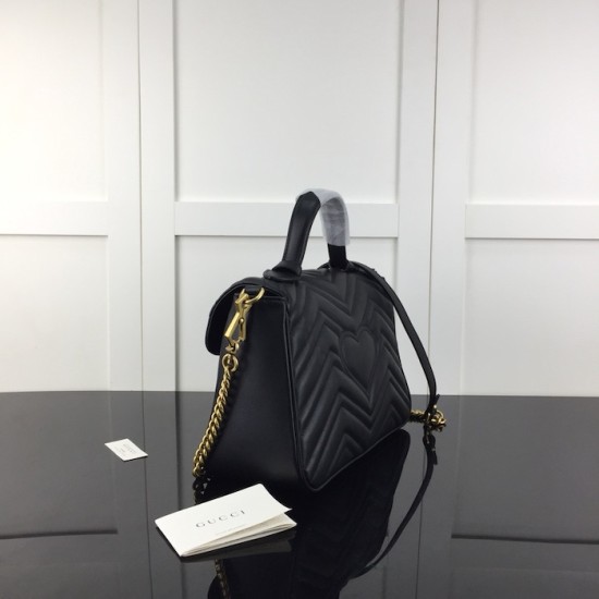Gucci GG Marmont small top handle bag black 498110 Gucci GG Marmont small top handle bag black 498110