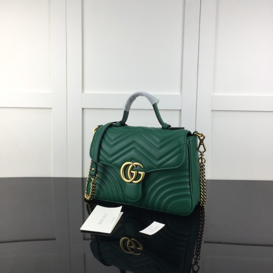 Gucci GG Marmont small top handle bag green 498110 Gucci GG Marmont small top handle bag green 498110