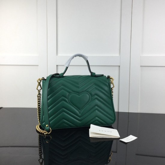 Gucci GG Marmont small top handle bag green 498110 Gucci GG Marmont small top handle bag green 498110