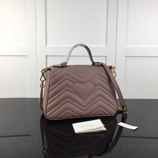 Gucci GG Marmont small top handle bag nude 498110 Gucci GG Marmont small top handle bag nude 498110