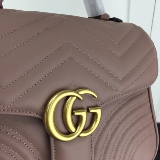 Gucci GG Marmont small top handle bag nude 498110 Gucci GG Marmont small top handle bag nude 498110