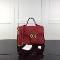 Gucci GG Marmont small top handle bag red ‎498110