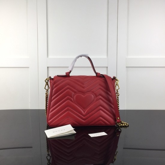 Gucci GG Marmont small top handle bag red 498110 Gucci GG Marmont small top handle bag red 498110