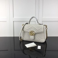 Gucci GG Marmont small top handle bag white ‎498110