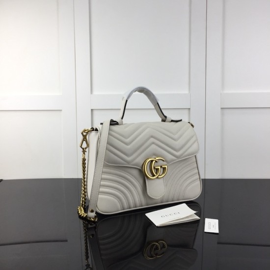 Gucci GG Marmont small top handle bag white 498110 Gucci GG Marmont small top handle bag white 498110