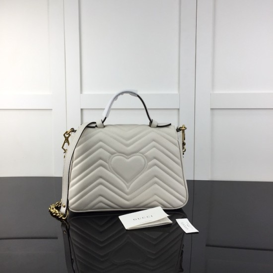 Gucci GG Marmont small top handle bag white 498110 Gucci GG Marmont small top handle bag white 498110