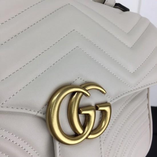 Gucci GG Marmont small top handle bag white 498110 Gucci GG Marmont small top handle bag white 498110