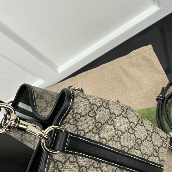 Gucci GG Emblem mini bucket bag black 815118 Gucci GG Emblem mini bucket bag black 815118