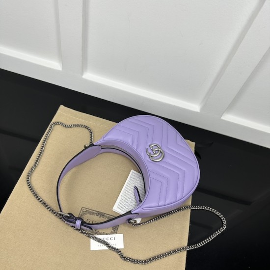 Gucci GG Marmont mini shoulder bag purple 699514 Gucci GG Marmont mini shoulder bag purple 699514