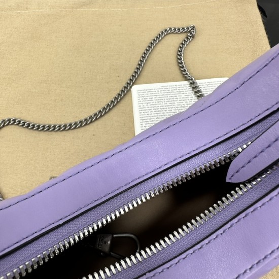 Gucci GG Marmont mini shoulder bag purple 699514 Gucci GG Marmont mini shoulder bag purple 699514